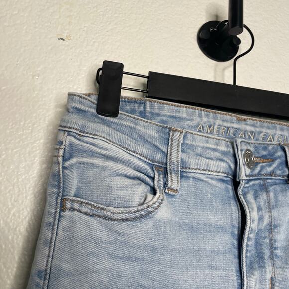 American Eagle Womens Size 4 Hi Rise Jeggings Light Wash Skinny Leg Next Level - Picture 12 of 14